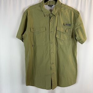 Eddie Bauer Sage Green Casual Button Down Shirt size: L
